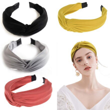Elegante Boho Retro Antislip Haarbanden, Hoogwaardig Satijnen Materiaal, voor Yoga, Sport en Haaraccessoires, 4 stuks, voor Halloweenfeestjes en