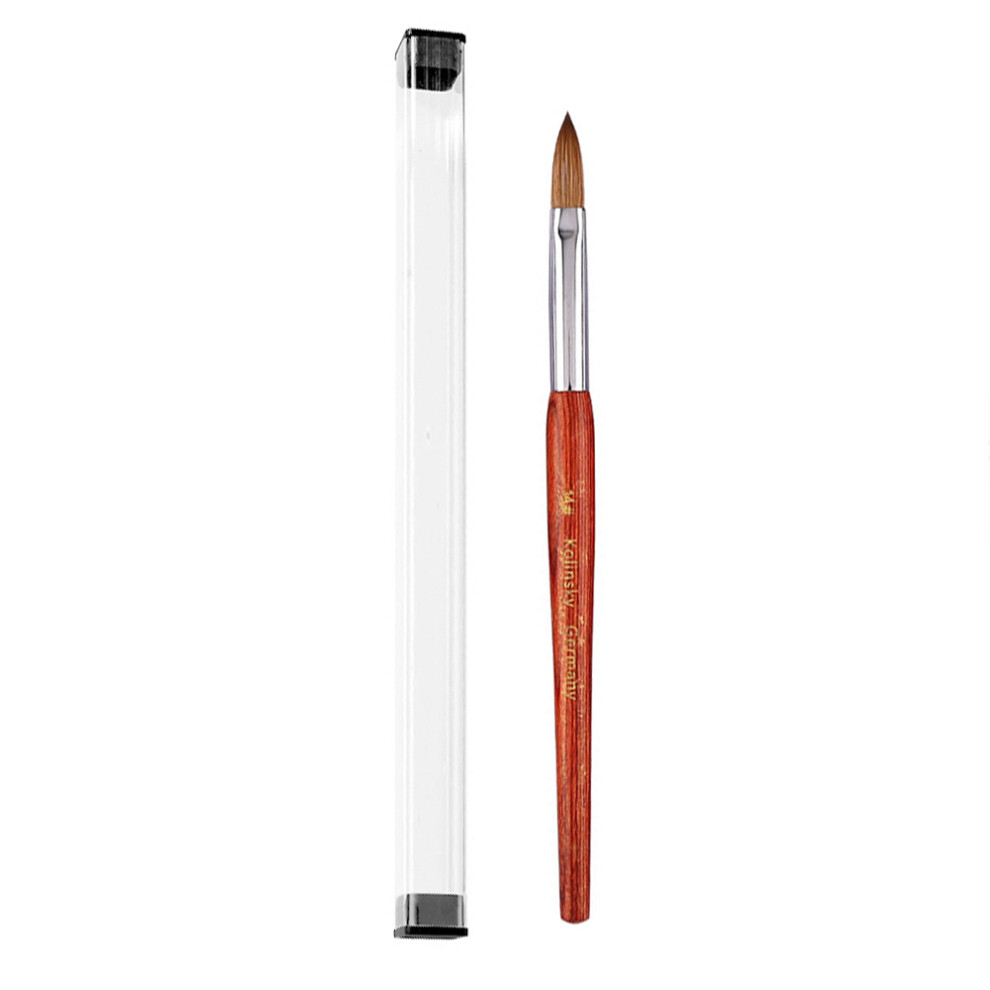 Nail Art Extension Brush for Acrylic Application, Fine Point Wooden Handle Kolinsky Hair Nail Carving Tool with Sharp Edge, Easy Grip Design for