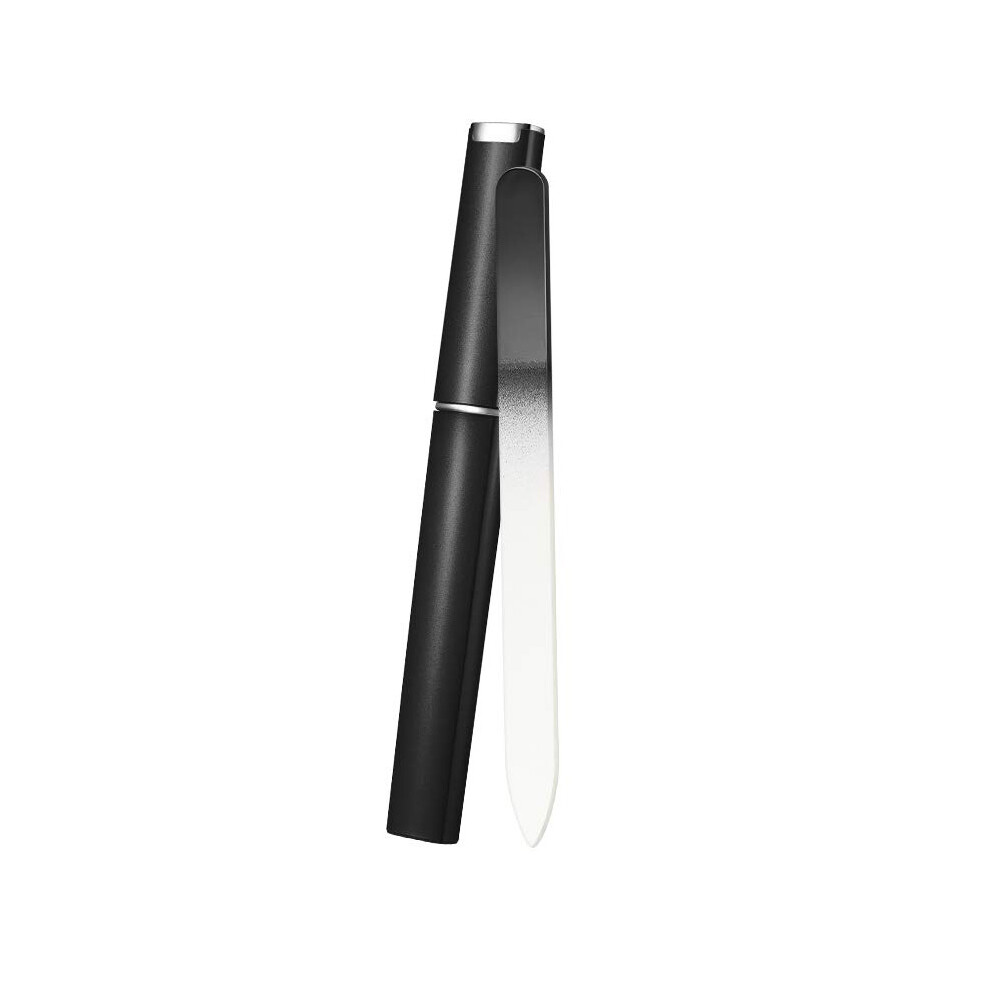 Double-Sided Etched Nail File, Crystal Glass For Sealed Keratin Layer, Effortlessly Shapes Your Nails With Gentle Care, Travel Ready, Reusable Li