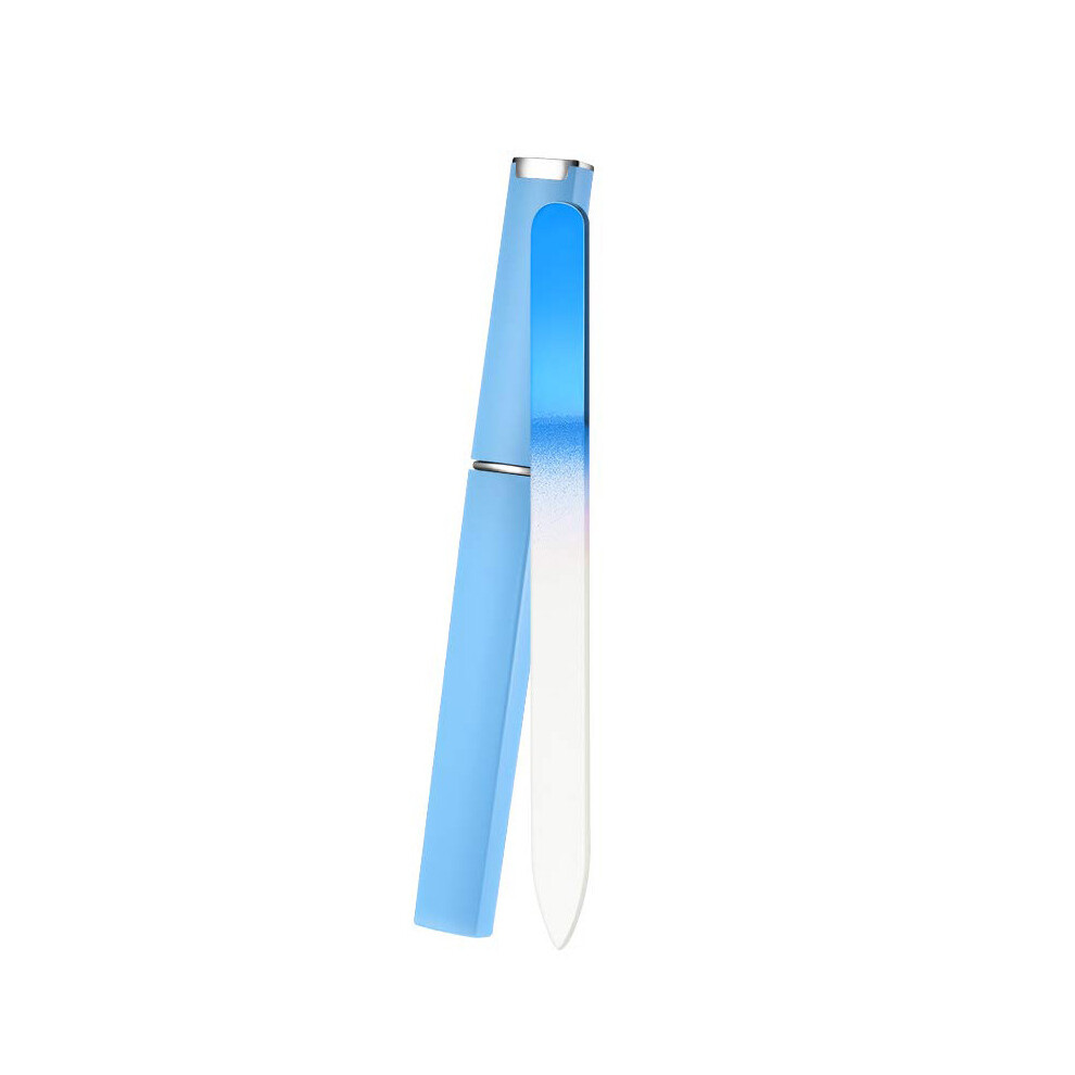 Double-Sided Etched Nail File, Crystal Glass For Sealed Keratin Layer, Effortlessly Shapes Your Nails With Gentle Care, Travel Ready, Reusable Li