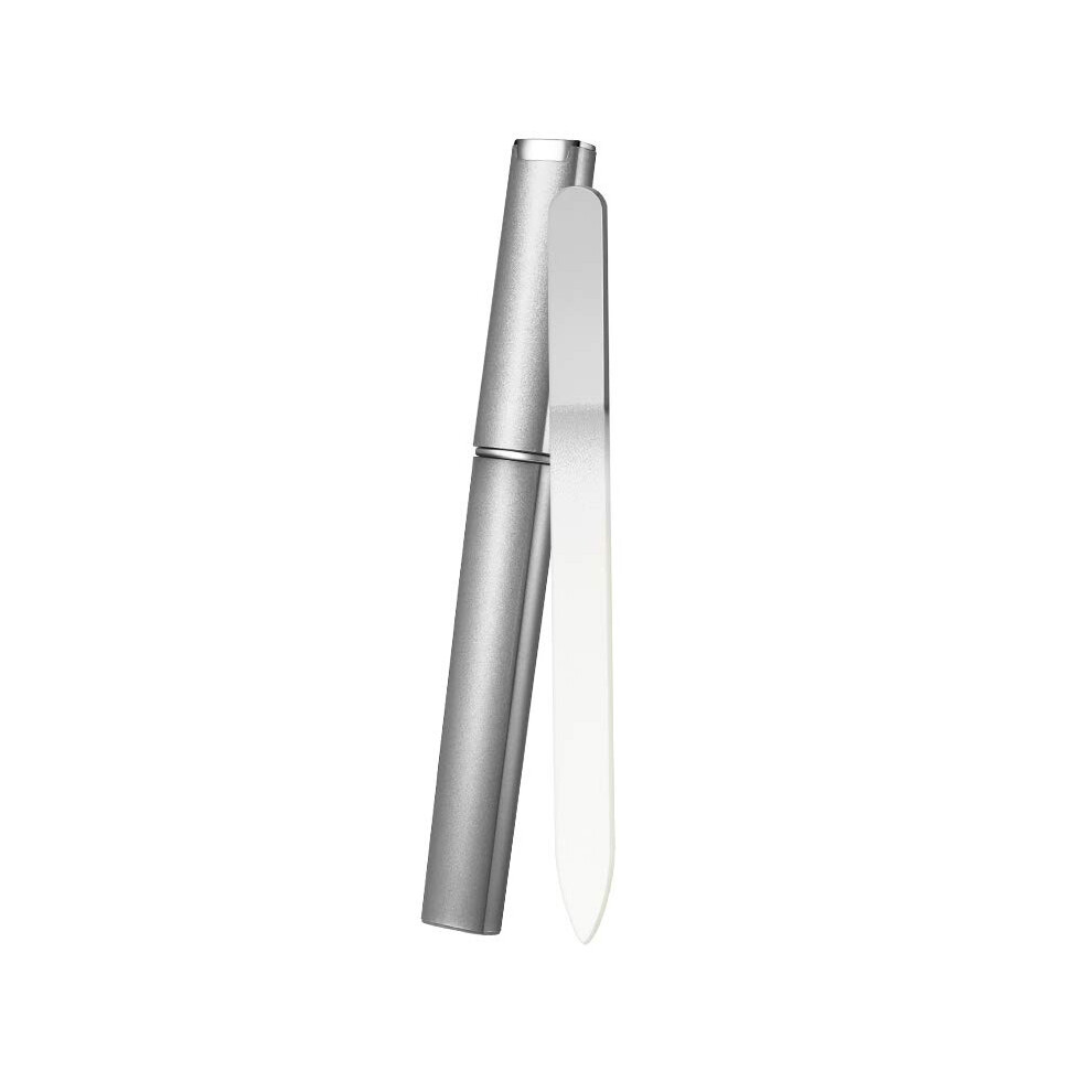 Double-Sided Etched Nail File, Crystal Glass For Sealed Keratin Layer, Effortlessly Shapes Your Nails With Gentle Care, Travel Ready, Reusable Li
