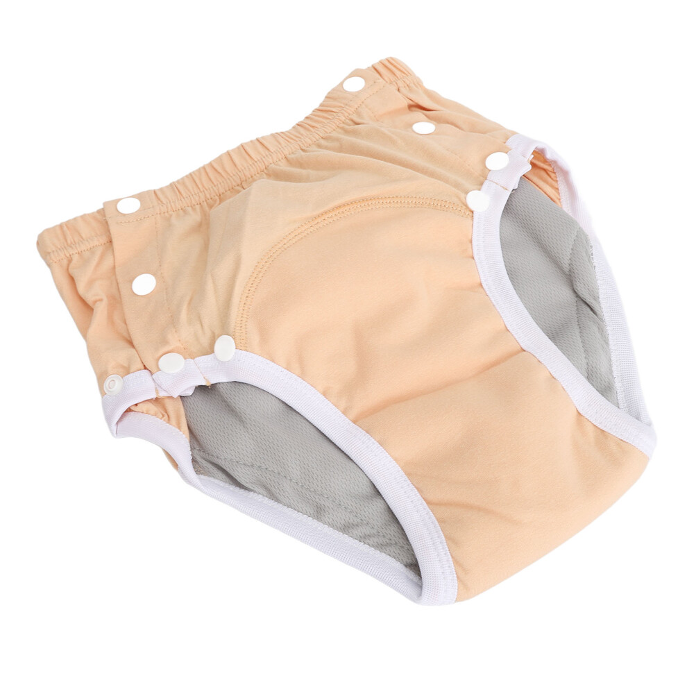 Orange Leakproof Elderly Adult Cloth Diaper Reusable Cotton Breathable S