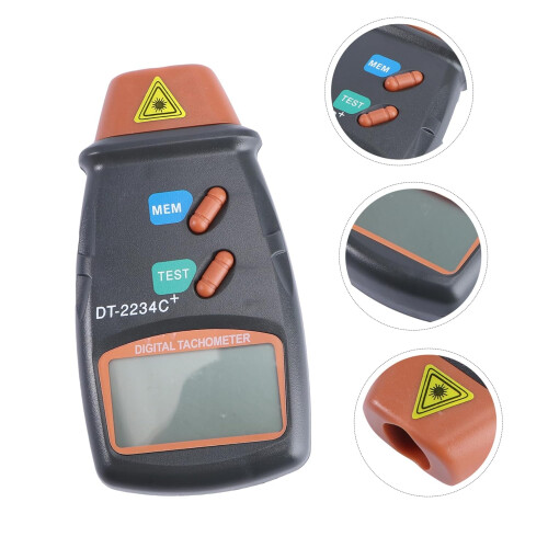 Handheld Digital Photo Tachometer  Accuracy Non Contact Speed Meter with Large LCD Display 1