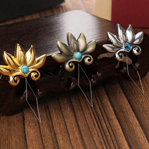 Chinese Styles Needle Threader Easy to-Gold with red diamon 2