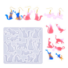 Pendant Molds Cats Earrings Silicone Mould Craft Supplies-2