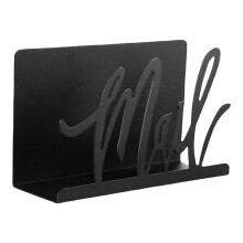 Letter Organizer for Home, Mail Organizer, Black Cutout Design Mail Rack, Desktop File Rack, Postcard Storage, Document Holder for Home Studio School