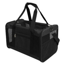 Pet Carrier Bag with Breathable Mesh Window, Foldable Cat Travel Backpack for Outdoor and Car Use, Black