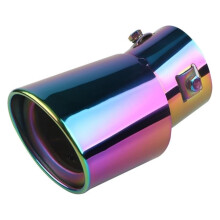 Car Exhaust Tip 1.52.1 Inch Universal Stainless Steel Tailpipe Tip Rear Muffler Cover Colorful Bent