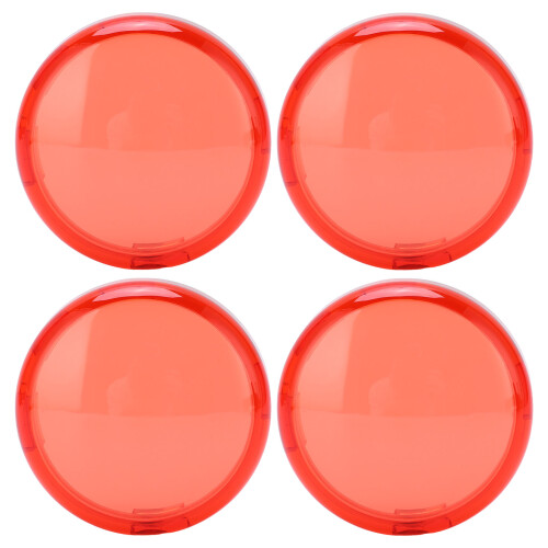 4 Stück 6 cm Rote ABS Motorradblinker Gläser Abdeckungen Universell 1