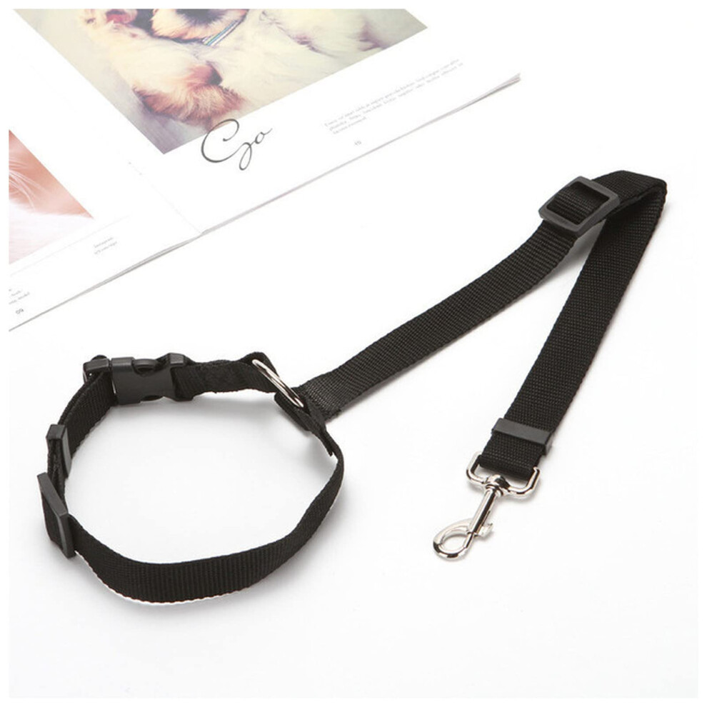 Adjustable Pet Car Seat Belt With Reflective Safety Harness And Durable Swivel Clip For Dogs Cats Noir 9199774116268