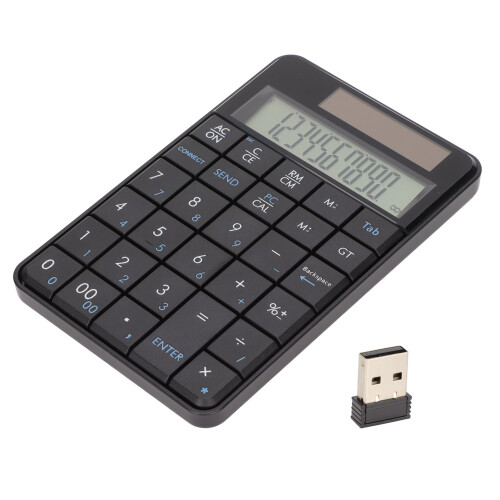 Responsive Keys Numeric Keypad Wireless Number Pad Solar Panel Ergonomic Design Plug And Play Data Entry Tactile Typing Experience Wide Compatibility 2
