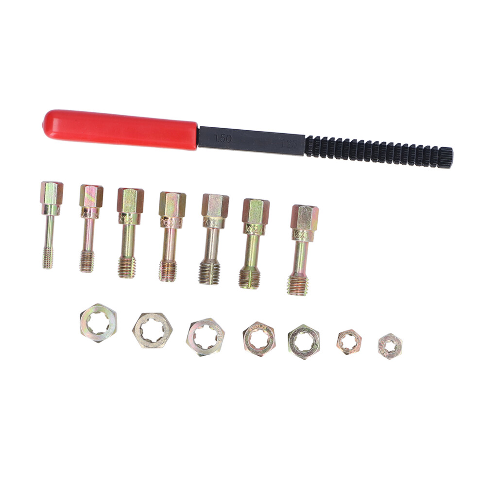 15Pcs Metric Thread Repair Kit With Taps Dies & File For Cars 7891375851051
