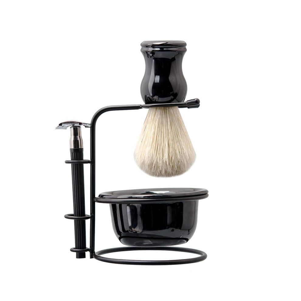 Men's shaving set, elegant  soap dish, cup, shaving brush stand