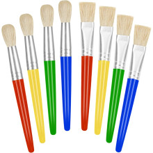 Zestaw Little Picasso, łatwe w trzymaniu i czyszczeniu pędzle dla dzieci, wielokrotnego użytku i nietoksyczne, okrągłe i płaskie pędzle do