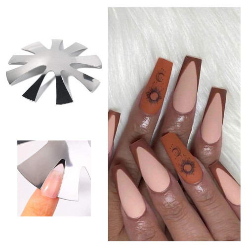 Glamorous Nail Set, 3D Metal Planet Press on Nails από Ανοξείδωτο Ατσάλι για Γυναικεία Διακοσμητικά 2