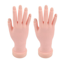 Flexible Soft Practice Nail Tips Art Trainer, Bendable Fake Hand for Manicure Practice, Environmentally Friendly Set of 2 For Halloween Parties