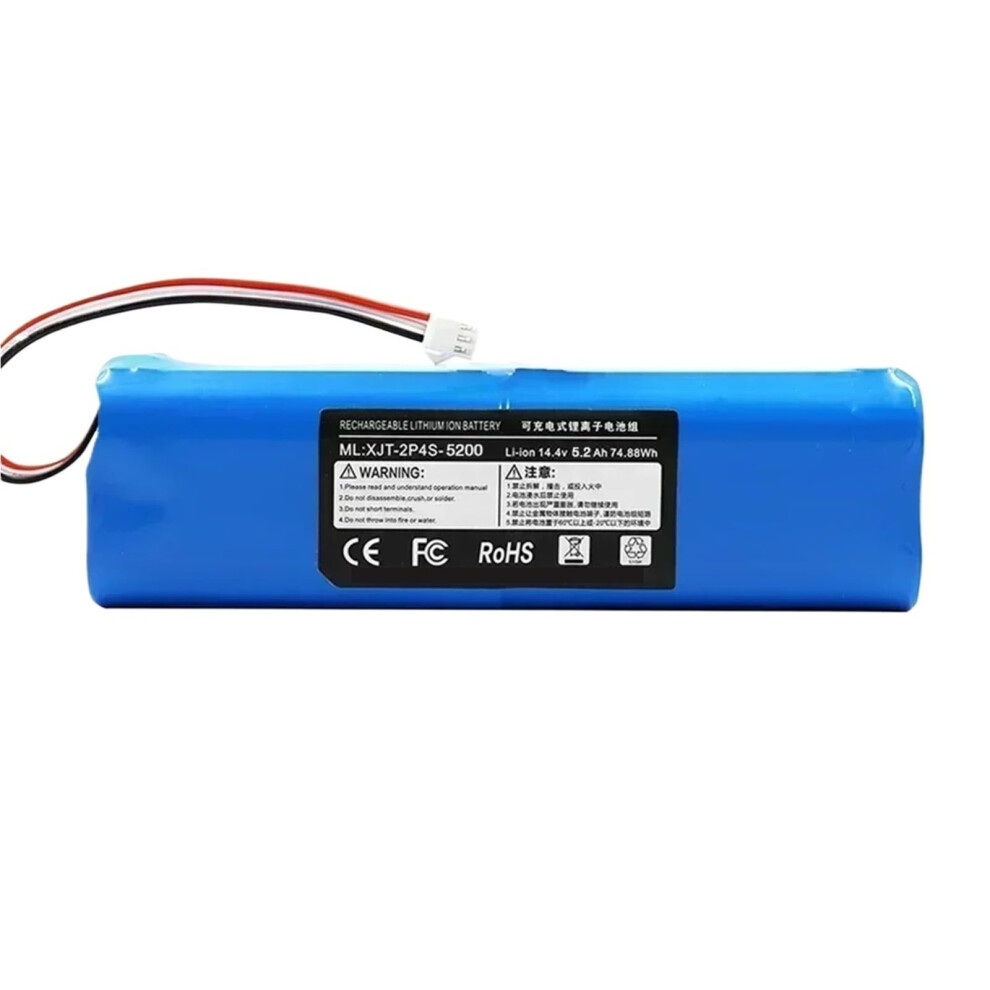 14.4V 5200Mah Robot Vacuum Battery Pack, Capacity Lithiumion Replacement For Lydsto R1 And Roidmi Eve Plus 9187378861523