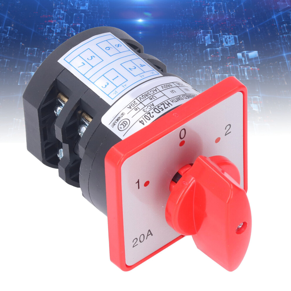 2 Pole 3 Position Changeover Switch Ac380v 20A 4Kw Knob Style 7601375854262