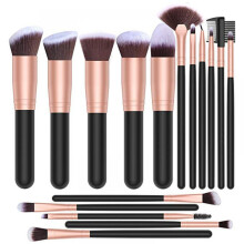 Pinceaux de maquillage synthétiques de qualité supérieure pour fards à paupières et blush, ensemble de 17 pièces garanti sans perte de poils,