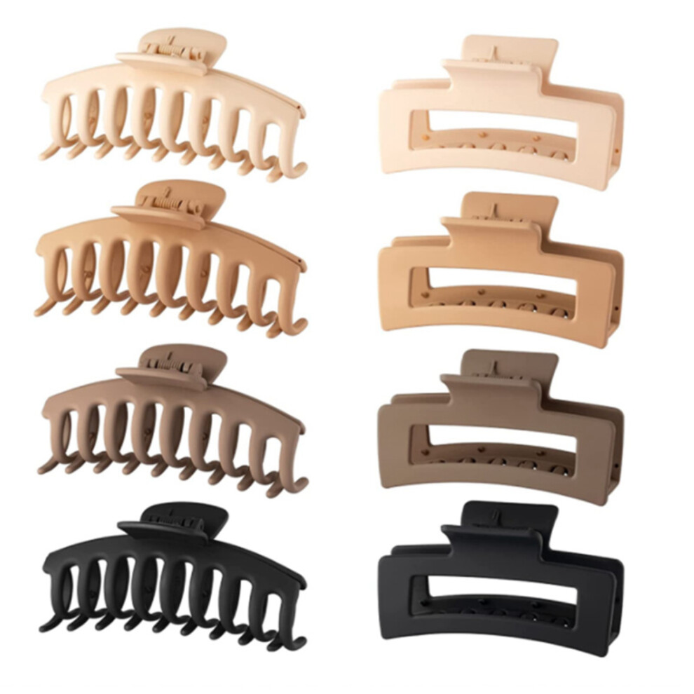 Large Hair Jaw Clips for Women, Big Hair Claw Clips Super Strong Hold for All Hairstyles, Vintage Vibes 4.3 Inch Non-Slip Hair Jaw Clamp, 8 Pieces
