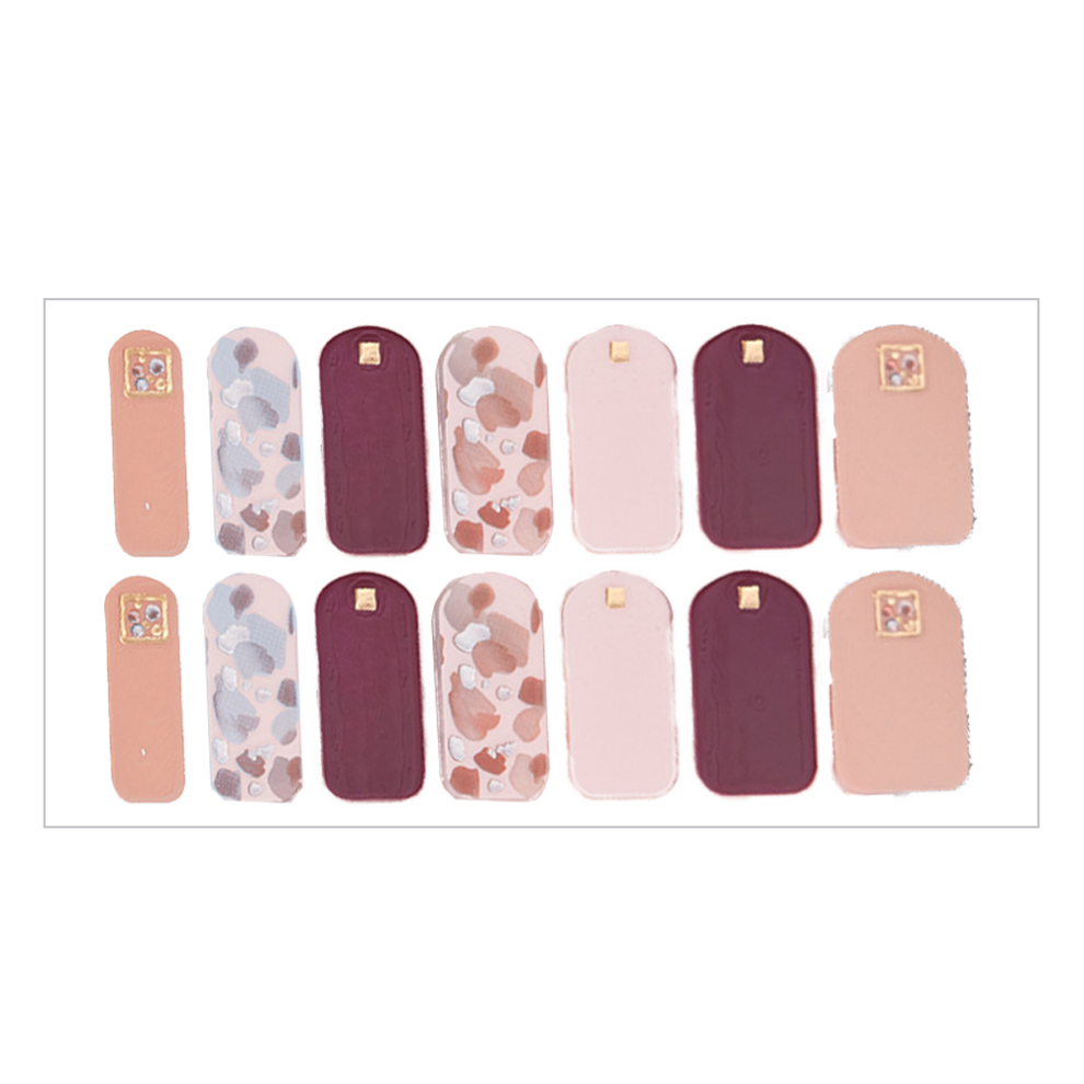 Perfect Gift Nail Art, Long Lasting Semicured Gel Nail Wraps with Charming Exquisite Design, Salon Quality Manicure Waterproof Stickers (8PCS)