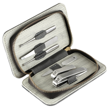 Professionelles Nagelpflege-Set, Nagelknipser aus Edelstahl mit Augenbrauenpinzette, Pflegeprodukte für alle Nagelbedürfnisse, elegantes Etui aus