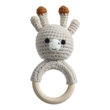 Handmade Crochet Infant Rattle Soft Gripper Shake Toy Calming Teether