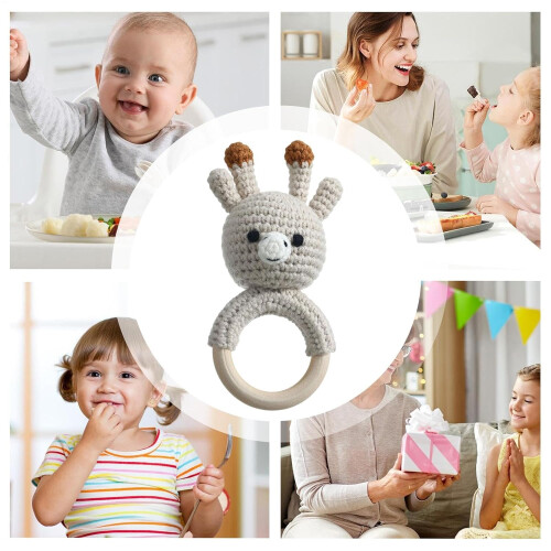 Handmade Crochet Infant Rattle  Soft Gripper Shake Toy  Calming Teether 2