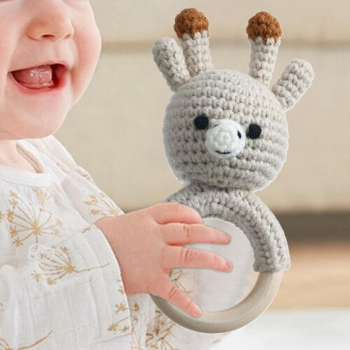 Handmade Crochet Infant Rattle  Soft Gripper Shake Toy  Calming Teether 1