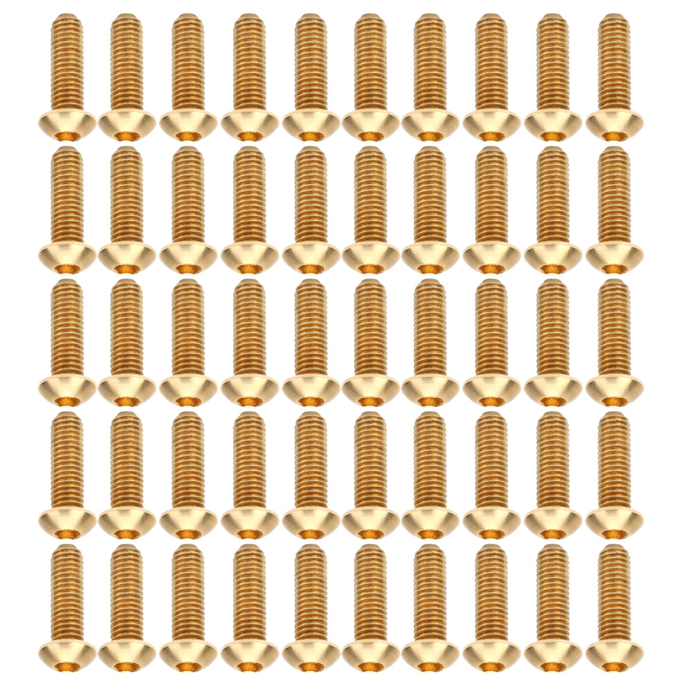 50Pcs Copper M6x20 Round Hex Socket Screws Fastener Hardware Tools 5071379381620