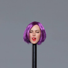 1/6 Scale Female European Beauty Head Sculpt Carving with Tongue for 12 Inch Pale Colour Seamless Body Purple