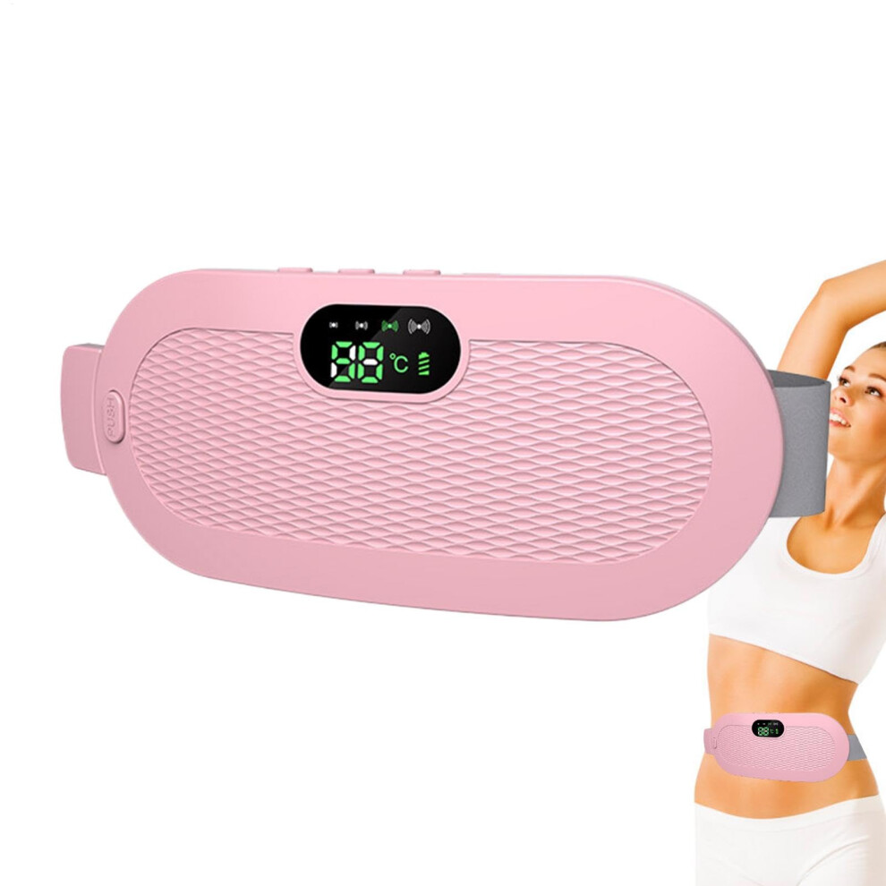 Menstrual Heating Pad  Travel Cordless Waist Warmer  Digital Display Heated Belt with 5 Heat Levels and 4 Vibration Massage Modes for Business Trips