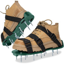 Lawn Aerator Shoes with Metal Spikes for Deep Soil Aeration and Thicker Healthier Grass