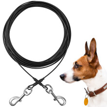 TieOut Leads for Dogs, 3 m Chewproof Dog Leads, Tie Out Cables Yard Lead for Small Dogs up to 60 lbs (Black, 10 ft (3M)) black 10ft(3M)