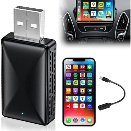 Wireless Carplay Adapter Android Auto and Carplay Wireless Adapter for iPhone, Compatible with iOS 10+ and Android 11.0+