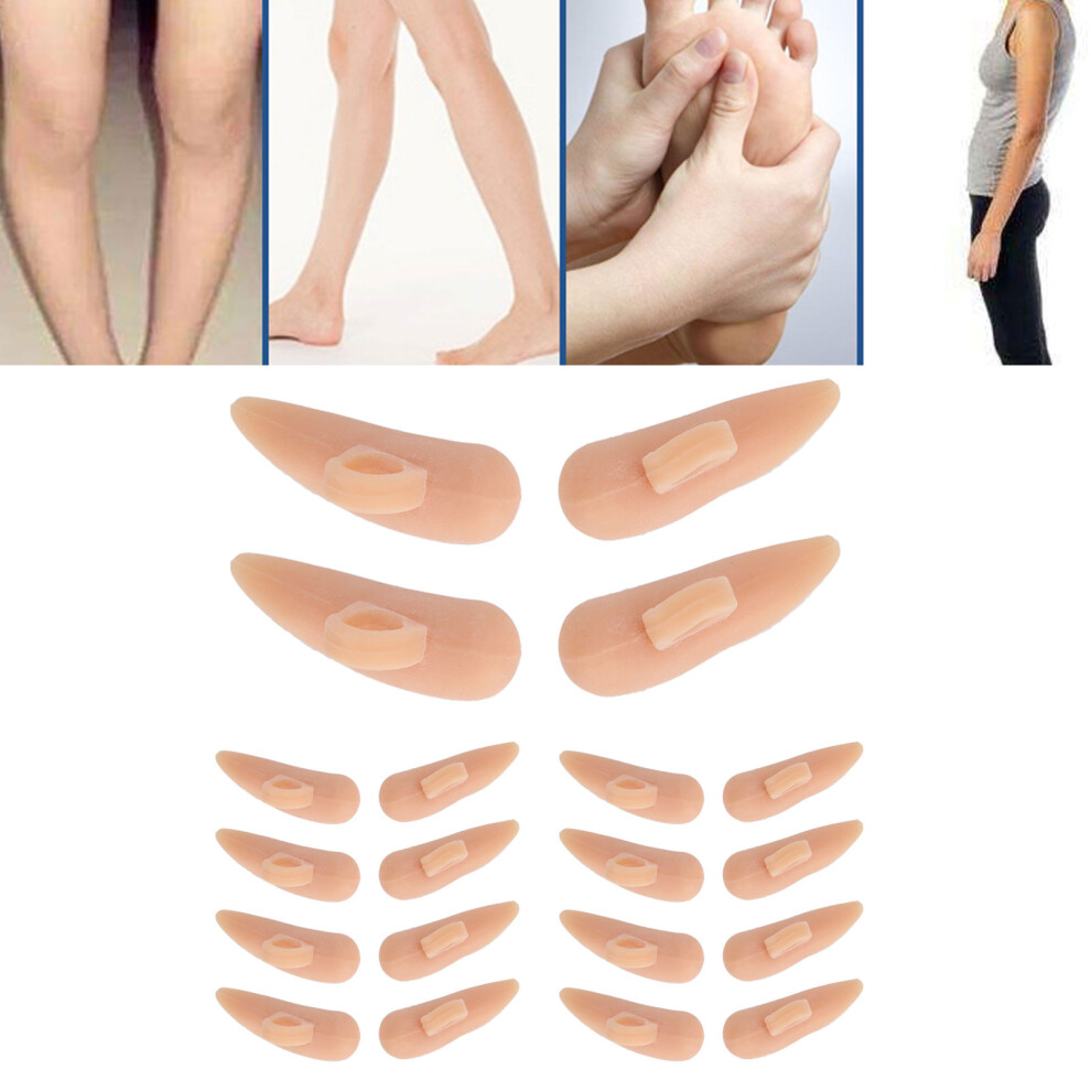 Middle Toe Correctors 10 Pairs SEBS Hammer Toe Cushions for Adults Skin Color