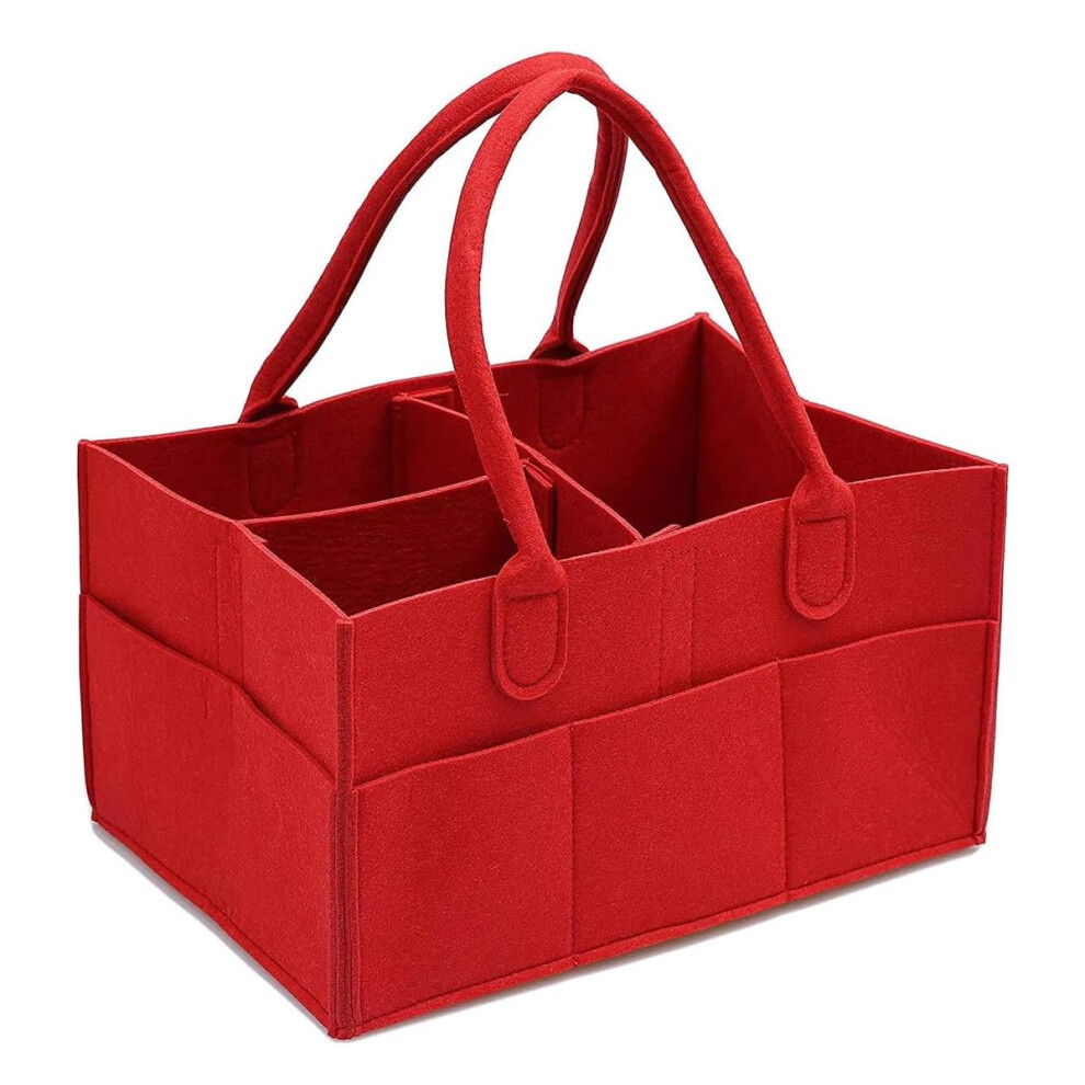Portable Nursery Storage Bin with Removable Divider, Diaper Organizer