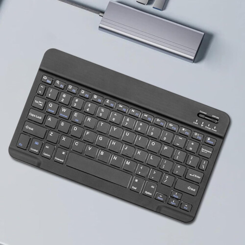 Wireless Bluetooth Keyboard Slim Rechargeable MultiDevice Compatible for PC Tablet Smartphone Travel 1