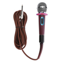 Handheld Microphone, Dynamic Moving Coil Cardioid for Singing, XLR, Compatible with Amplifiers (Pink)