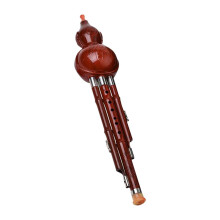 Hulusi Musical Instrument Professional Chinese Gourd Flute for Music Lovers (Color: 43x8cm)