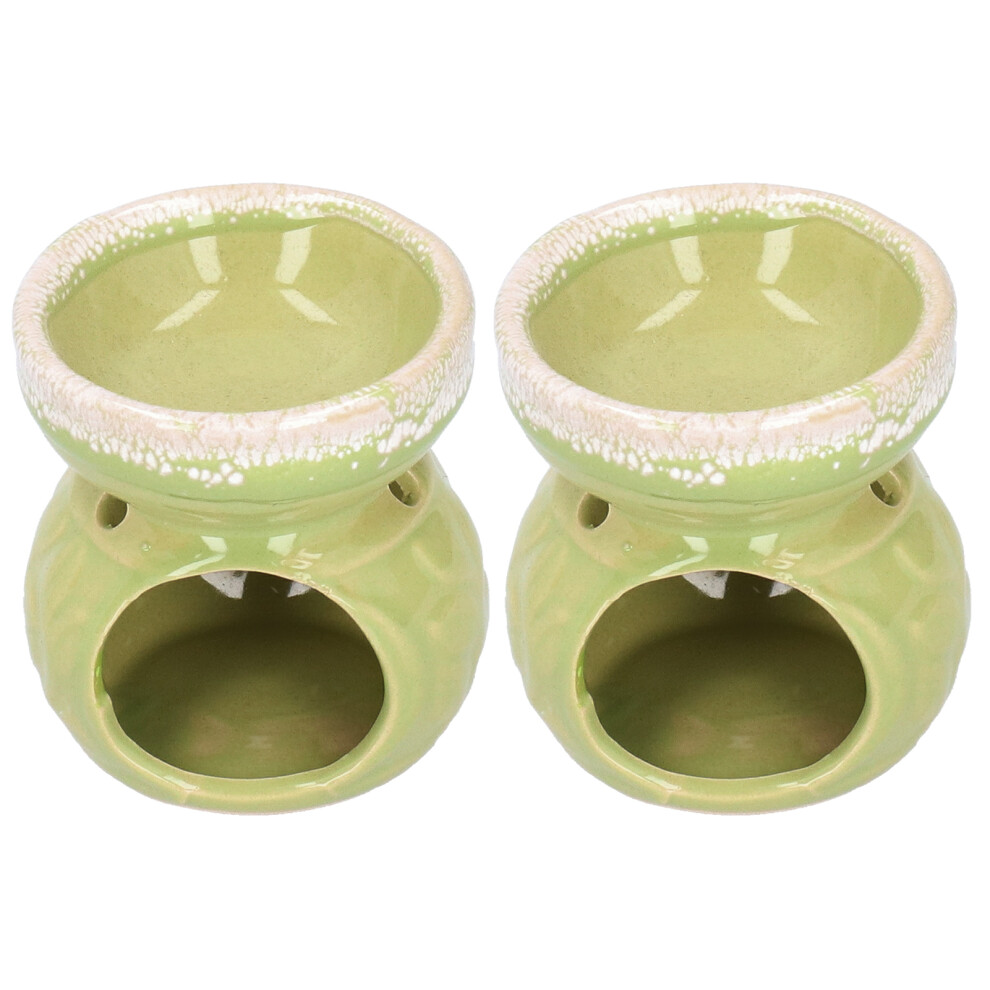 Relax Yourself, 2pcs Set of Ceramic Tealight Holders for Essential Oil Incense Diffusion, Decorative Aromatherapy Furnace for Home, Office, Spa