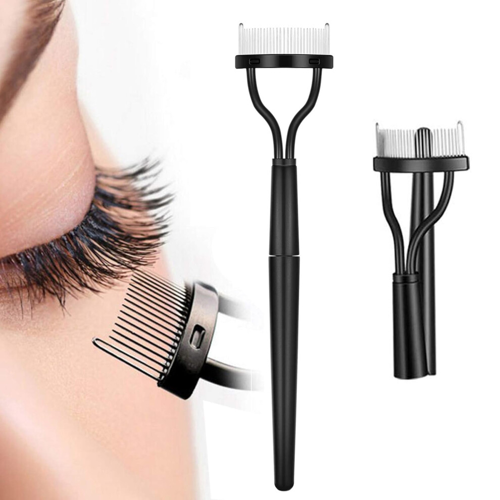 Eyelash Comb For Eyelashes, Lash Separator Tool Mascara Brush With Cap Attachment, Finer Eyelash Comb For Professional Beauty Makeup Brushes Tool (2