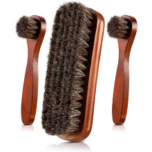 Master The Art Of Leather Maintenance With Our Soft Horsehair Shine Shoes Brush Kit, Complete With A Concaved Wood Handle For Comfortable Grip, Ideal