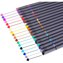 Umělecká paleta, pohodlné psaní, skicovací pera pro kreativní deníčky, 18 unikátních barev, 0,38 mm, inkoust na vodní bázi s vláknitým
