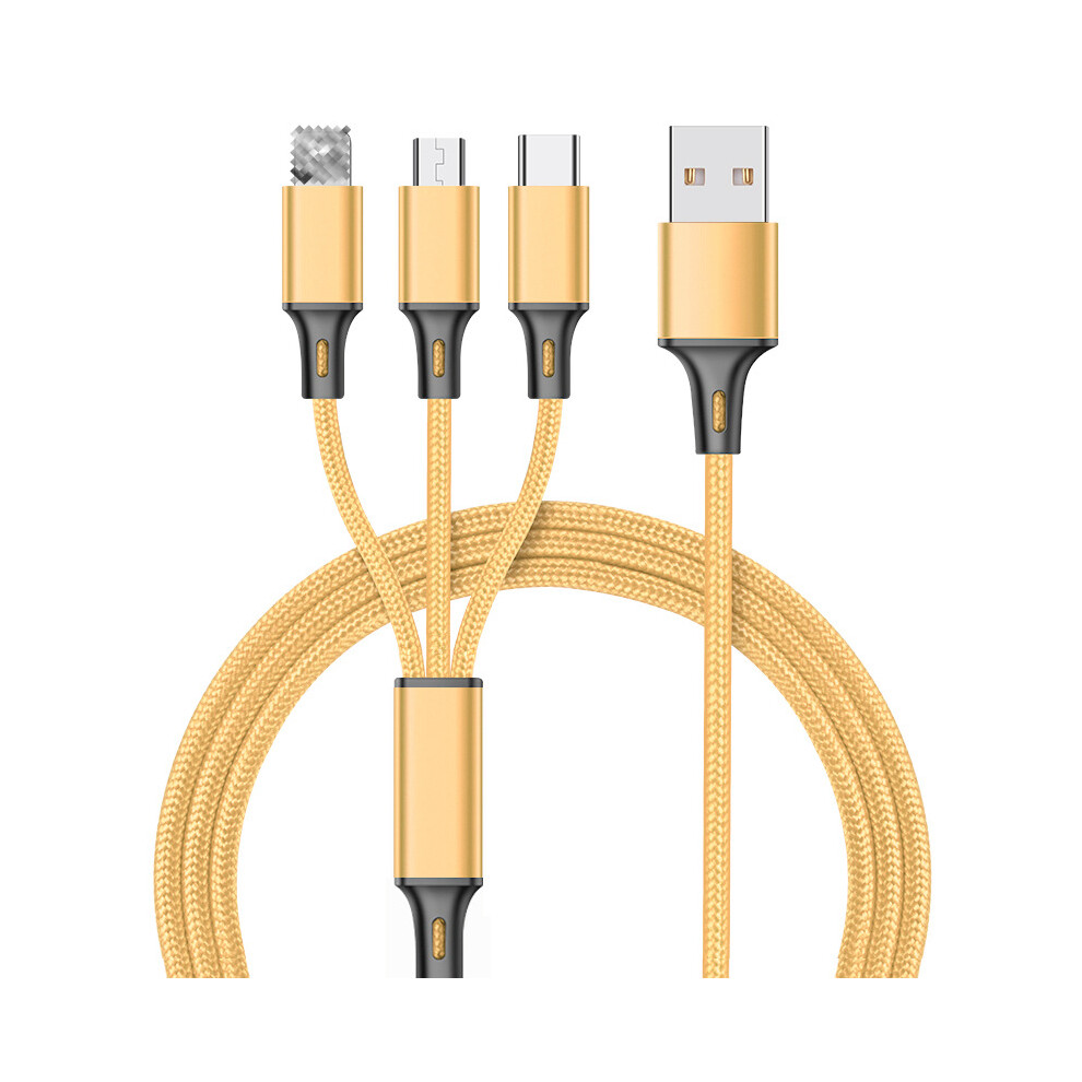 Elegant And Functional Multi-Device Charging Solution, Fast Charging And Data Sync For Your Tech Arsenal, Braided Design (2Pcs) For Nightclubs Gold 9393517728644
