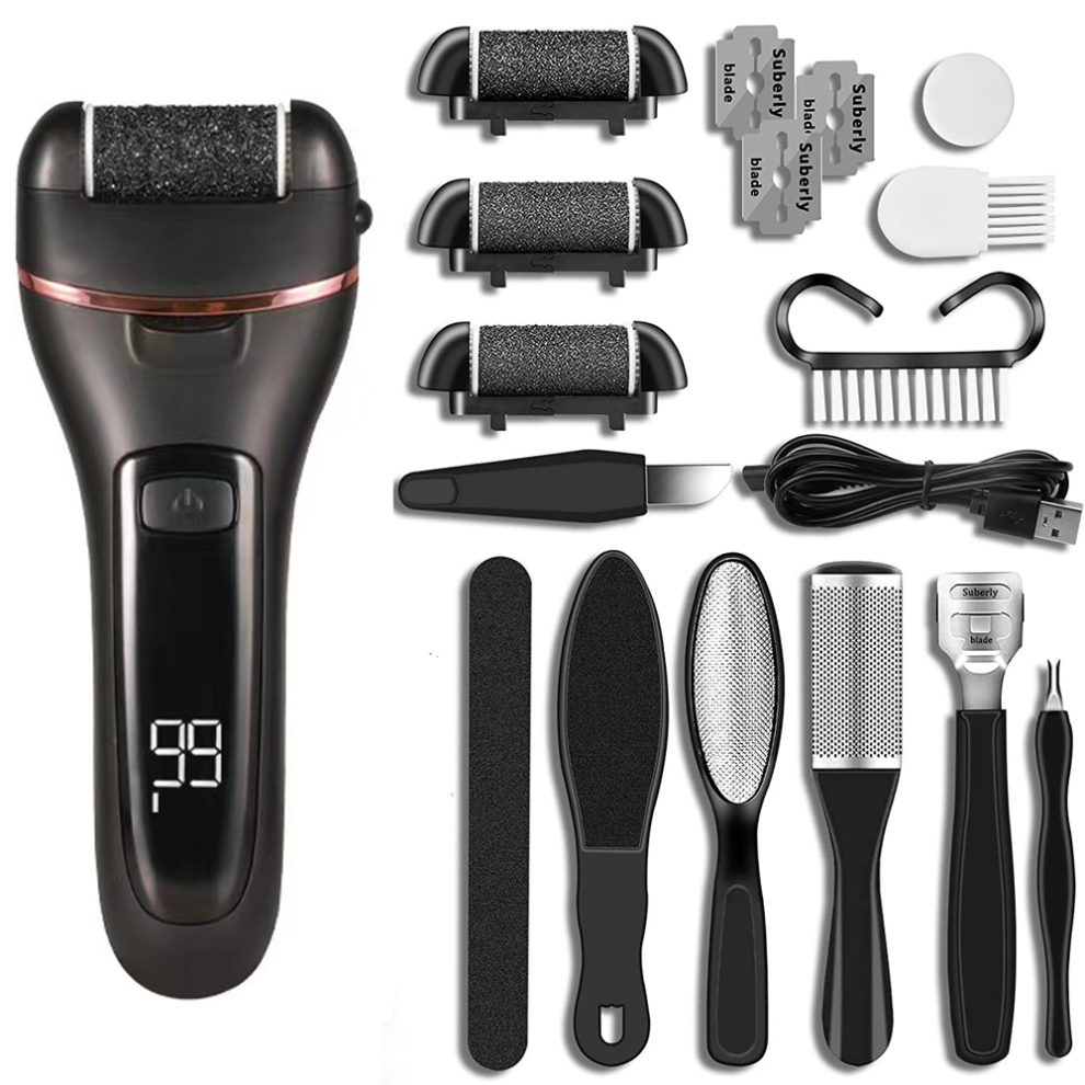 Professional Foot Care Device, Rechargeable Waterproof Foot File for Efficient Callus Removal, Electric Foot Callus Remover with LCD Touch Screen Dis