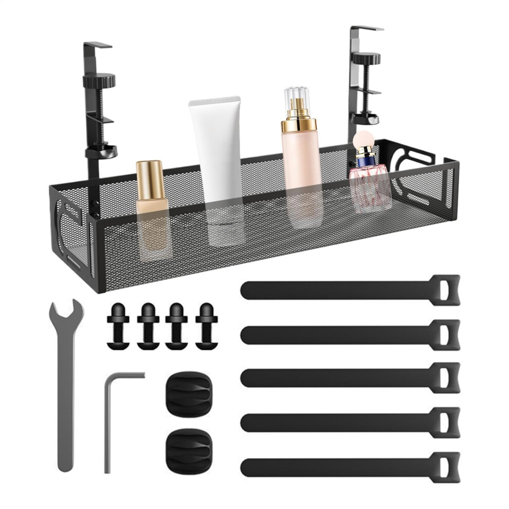 Cord Organiser Under Desk, No Drilling Cable Storage Organiser Under Desk Cable Management Tray Wire Management Tray Rack For Desk Black 9094768853597