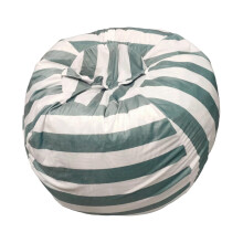 Toy Organizer Stuffed Animal Storage Chair And Bean Bag Seat, Durable Zip Closure, Cleanup, Grey Nursery Furniture