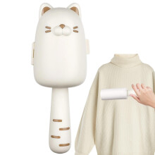 Pet hair remover roller, adhesive roller for pet hair, fun cat design, replaceable and wallmounted