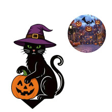 Halloween Pumpkins Metal Yard Stake Easy Install Outdoor Festival